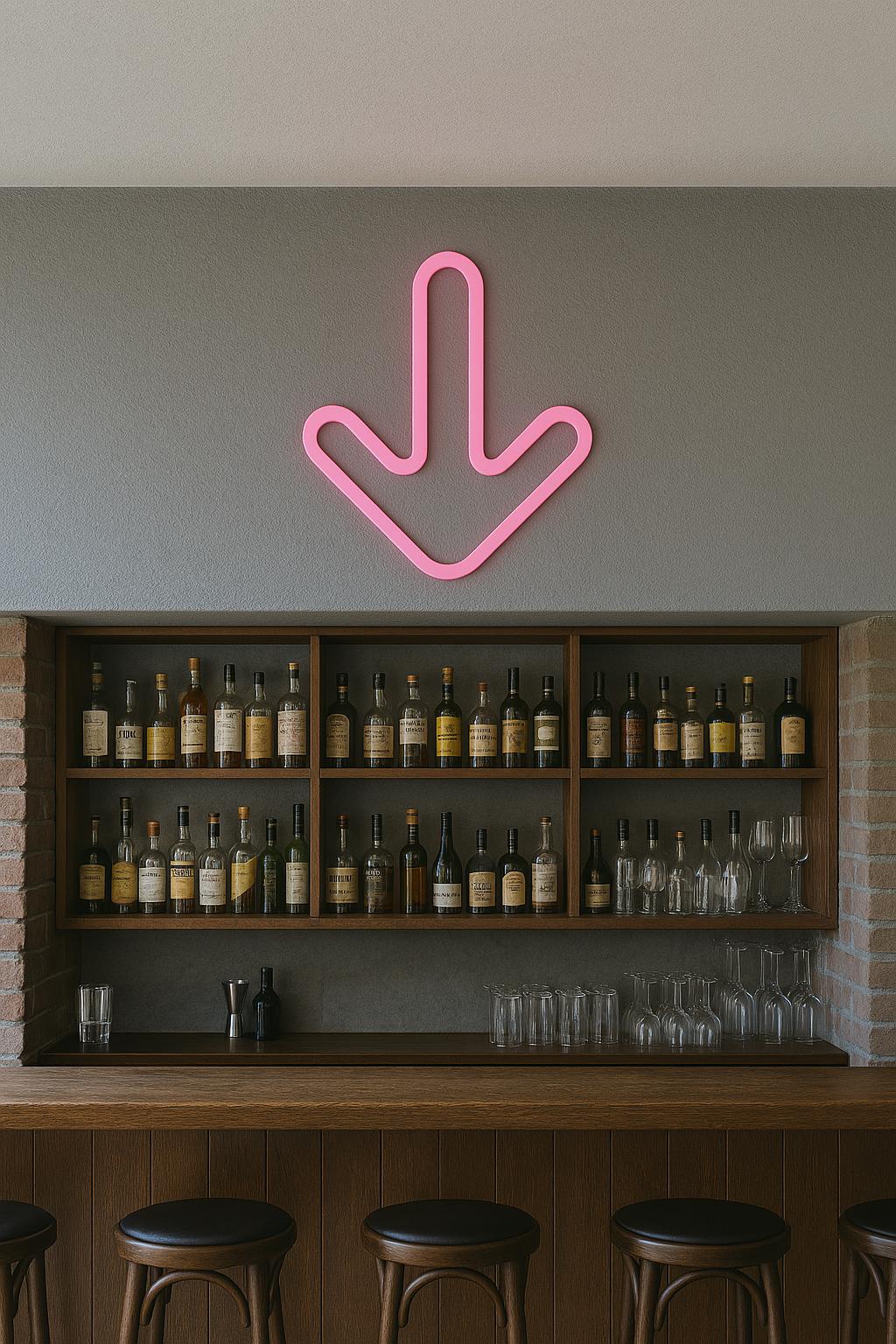 Arrow Neon Sign – LED Event Direction Light | Flashing Pointer Bar Sign | Party, Arcade, or Entrance Decor | Wayfinding LED Wall Art - CityNeon