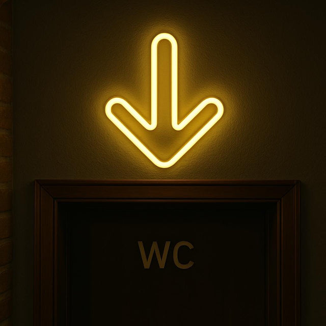 Arrow Neon Sign – LED Event Direction Light | Flashing Pointer Bar Sign | Party, Arcade, or Entrance Decor | Wayfinding LED Wall Art - CityNeon