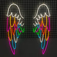Colored Аngel wings and halo neon sign - Restaurant Decor and Event Decoration - CityNeon
