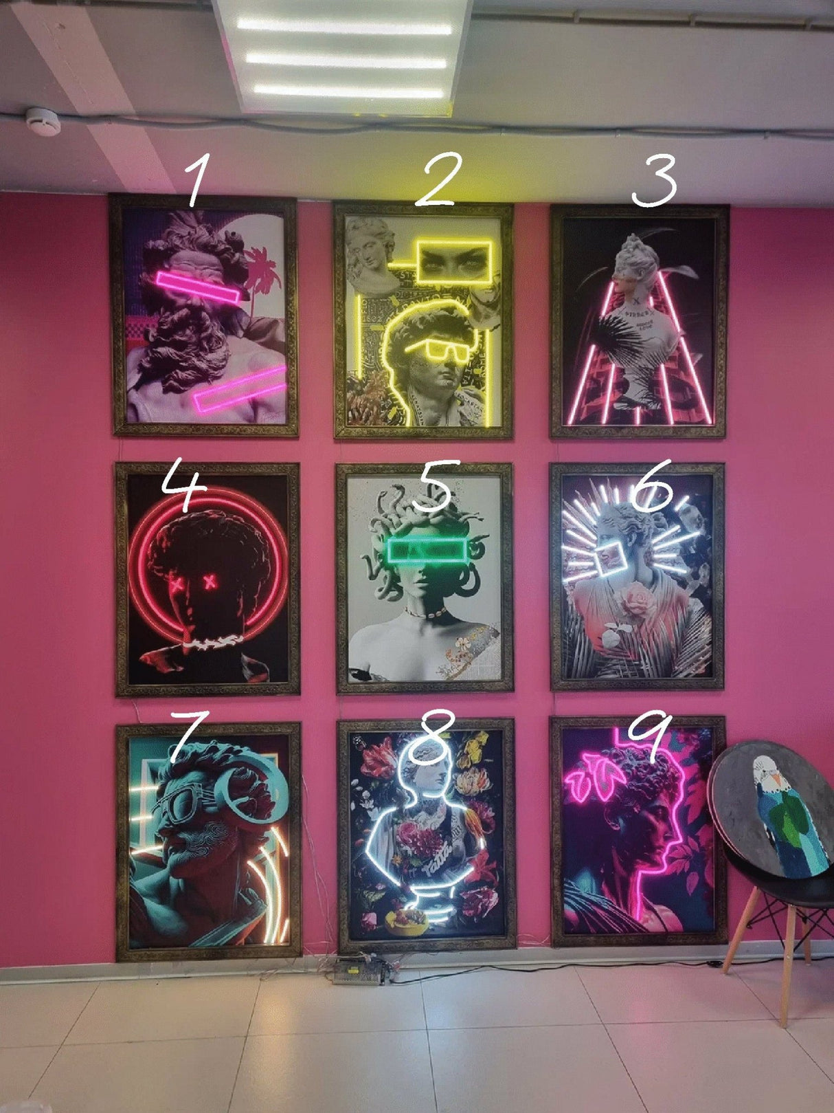 Contemporary Neon Painting Art - custom neon sign, modern art painting, neon sign art, neon sign wall art, neon art canvas, 24x32inch - CityNeon