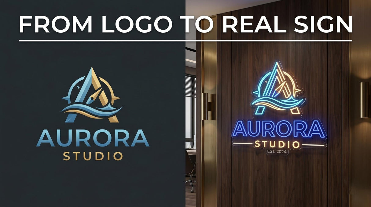 Custom Business Logo Sign LED Neon Storefront Sign Acrylic Logo Sign Upload Your Logo Commercial Wall Sign - CityNeon