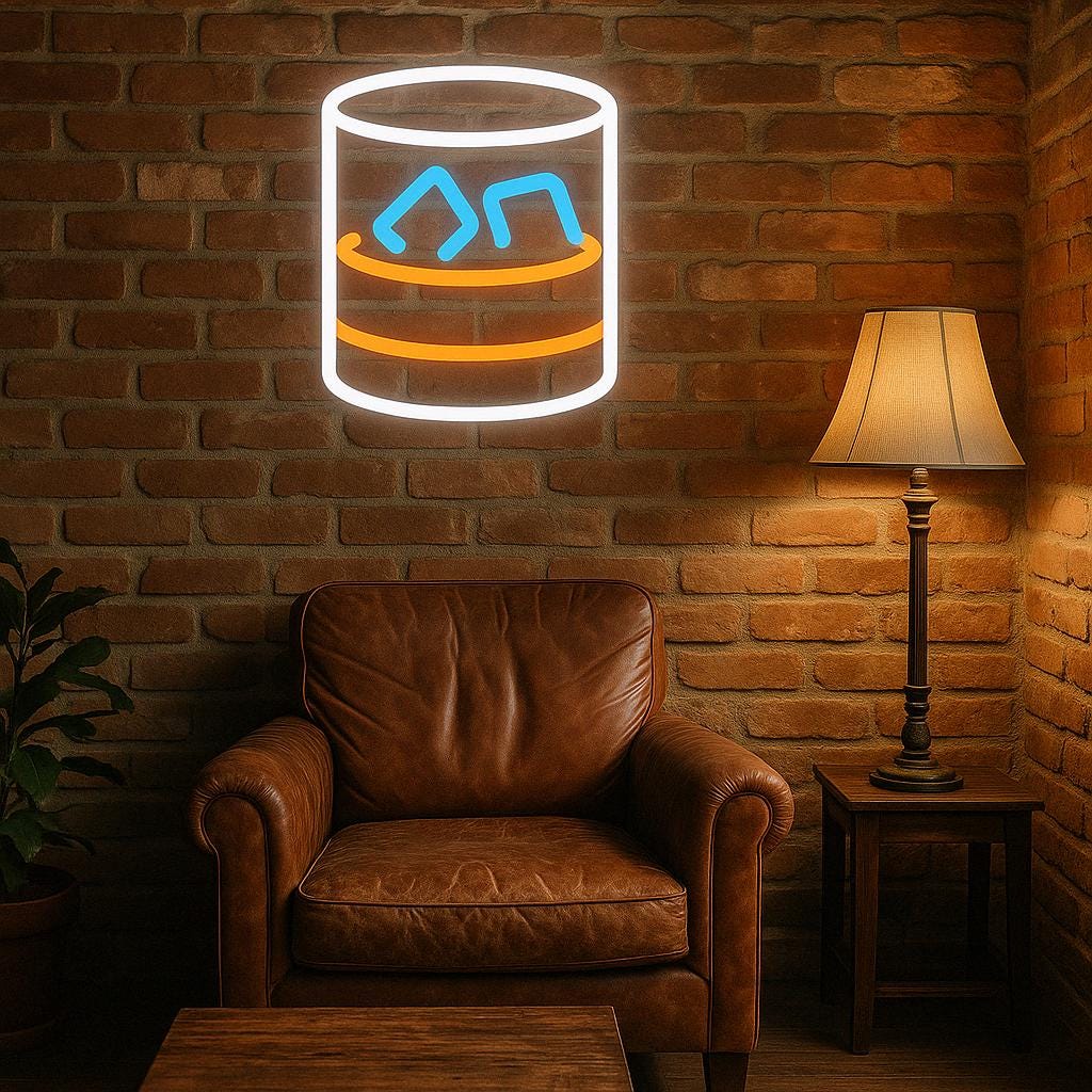 Custom Neon Bar Sign – Whiskey Glass LED Light – Personalized Cocktail Neon for Man Cave Wall Decor or Bachelor Party, Whiskey lover Gift - CityNeon