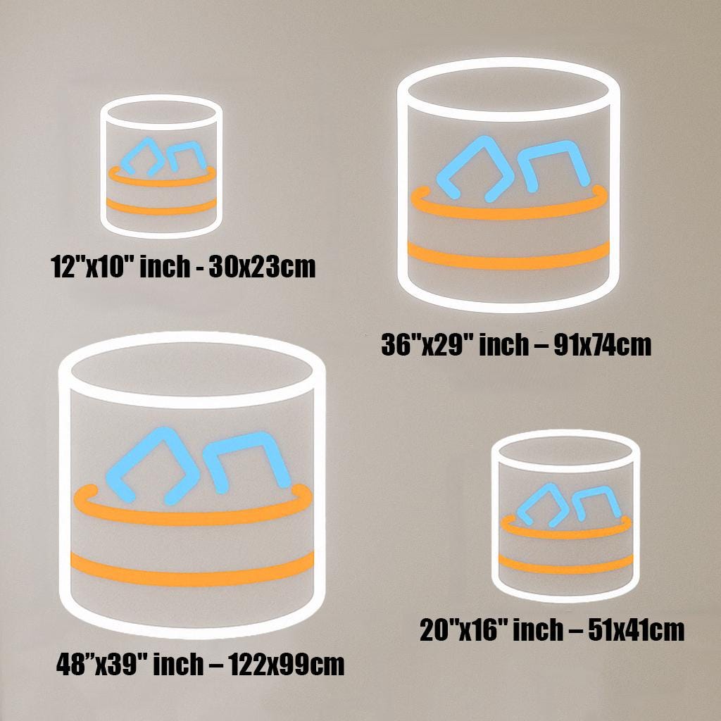 Custom Neon Bar Sign – Whiskey Glass LED Light – Personalized Cocktail Neon for Man Cave Wall Decor or Bachelor Party, Whiskey lover Gift - CityNeon