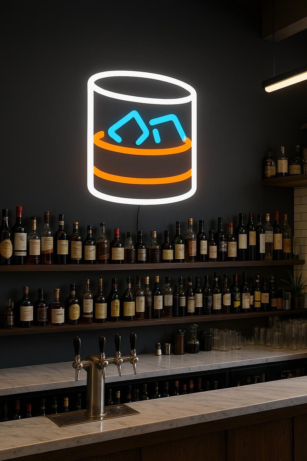 Custom Neon Bar Sign – Whiskey Glass LED Light – Personalized Cocktail Neon for Man Cave Wall Decor or Bachelor Party, Whiskey lover Gift - CityNeon