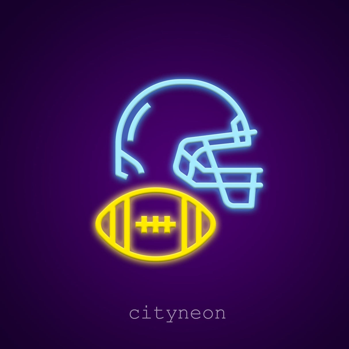 Football helmet neon sign - american footbal helmet neon sign, fan art. custom neon lamp, night light - CityNeon