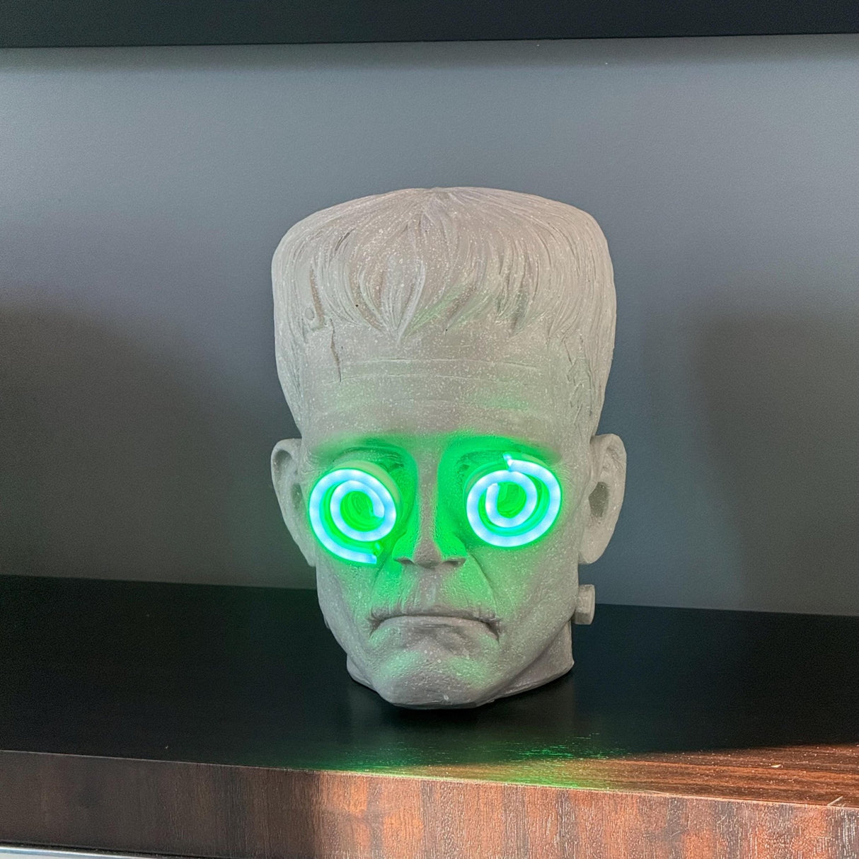 Frankenstein Neon Bust Lamp – Creepy Halloween Decor, Zombie LED Sculpture, Glow - in - the - Dark Desk Light, Horror Art Gift - CityNeon