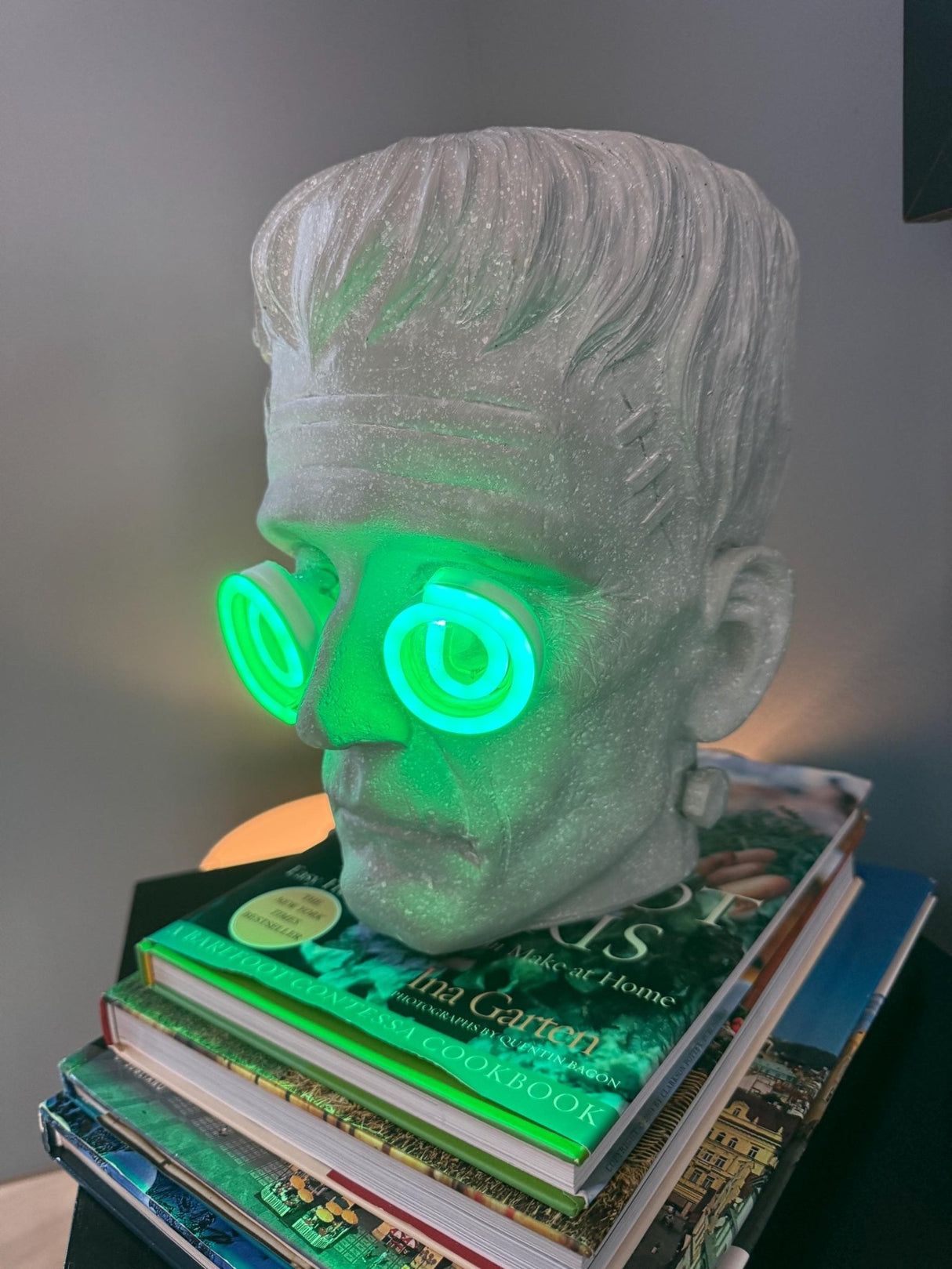 Frankenstein Neon Bust Lamp – Creepy Halloween Decor, Zombie LED Sculpture, Glow - in - the - Dark Desk Light, Horror Art Gift - CityNeon
