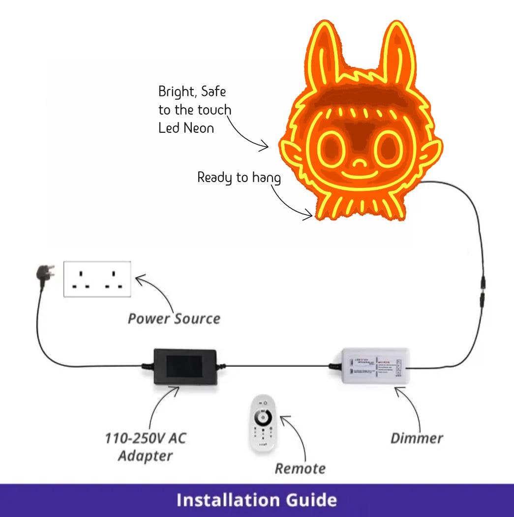 Friendly Monster LED Neon Sign – Cute Wall Light for Kids Room | Custom Cartoon Lamp | Soft Night Light for Boys & Girls | Nursery Decor - CityNeon