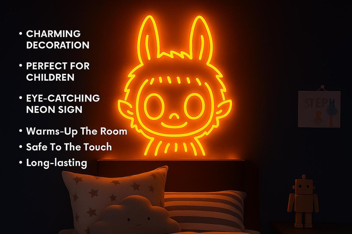Friendly Monster LED Neon Sign – Cute Wall Light for Kids Room | Custom Cartoon Lamp | Soft Night Light for Boys & Girls | Nursery Decor - CityNeon