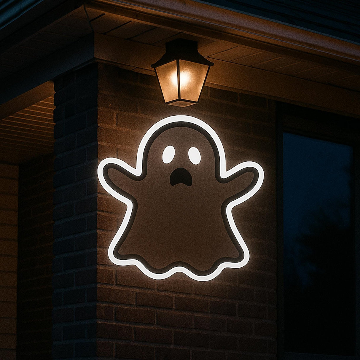 Ghost LED Neon Sign – Spooky Halloween Light, Cute Ghost Wall Decor, Glow in the Dark Room Light, Ghost Face Neon Sign, Halloween Gift - CityNeon
