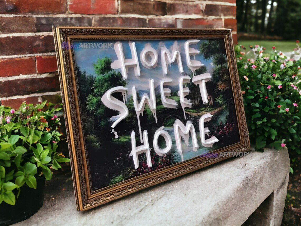 Home Sweet Home LED Neon Sign - Framed Wall Art for Farmhouse & Accent Decor - CityNeon