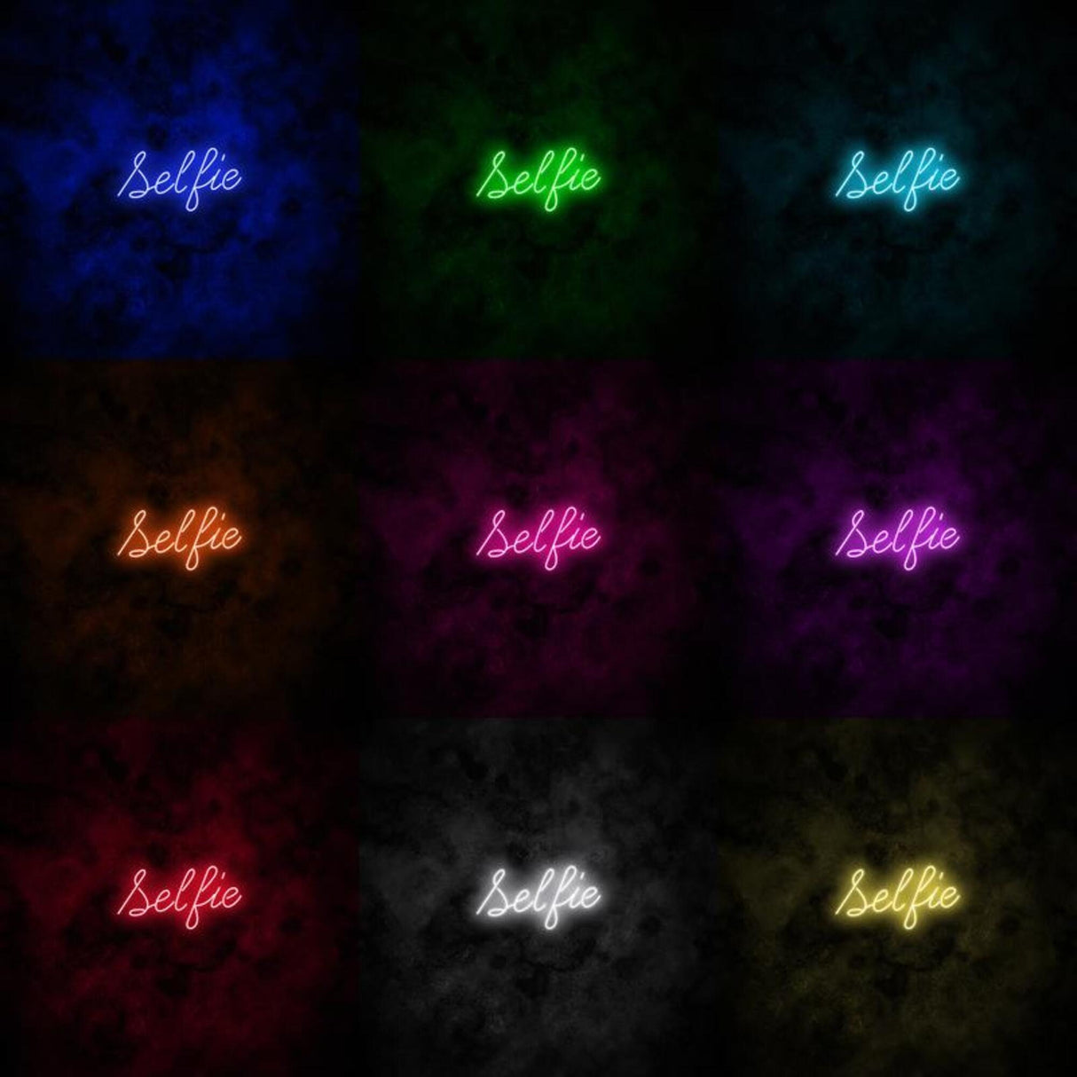 Selfie Neon Sign for Beauty Salon, Photo Booth, Makeup Room, Instagram Decor, LED Light Up Wall Sign for Events, Glam Bar & Studio