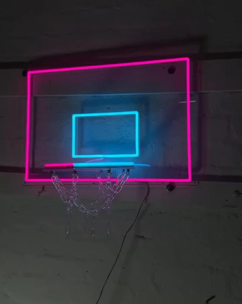 LED Basketball Hoop Neon Art – Real Glowing Backboard Wall Decor | Gift Idea | Man Cave, Studio or Teen Room Light | Custom Colors - CityNeon
