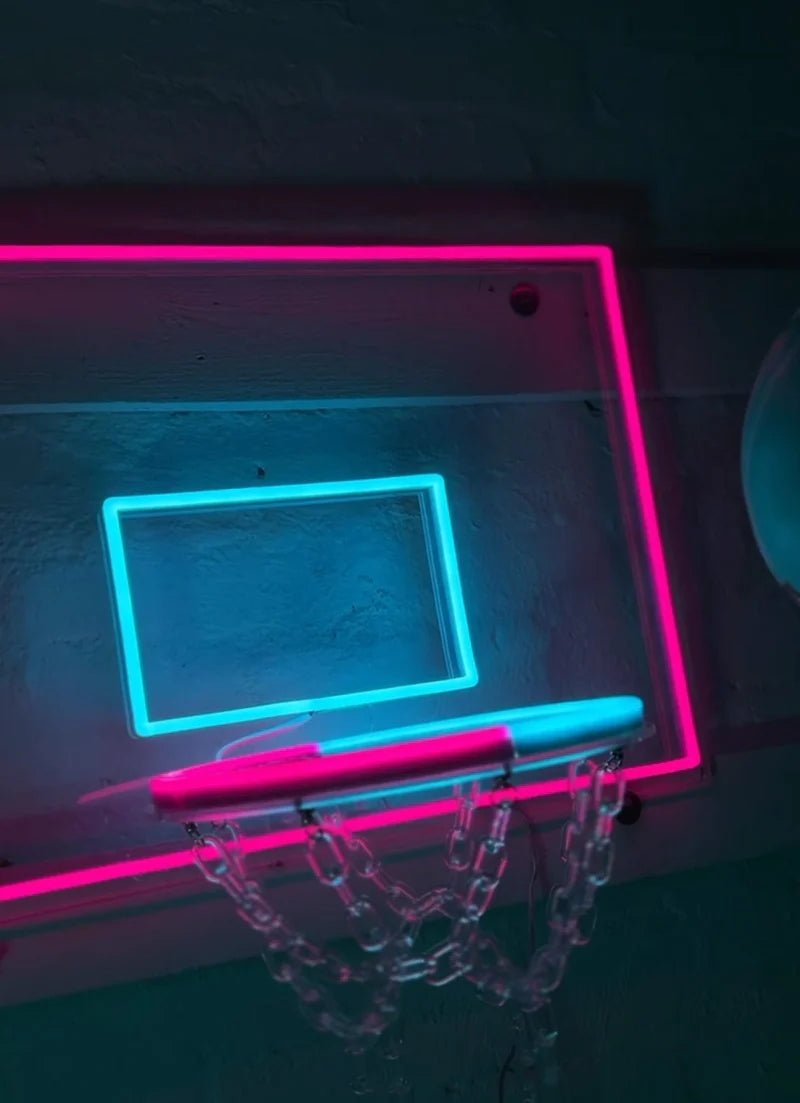 LED Basketball Hoop Neon Art – Real Glowing Backboard Wall Decor | Gift Idea | Man Cave, Studio or Teen Room Light | Custom Colors - CityNeon