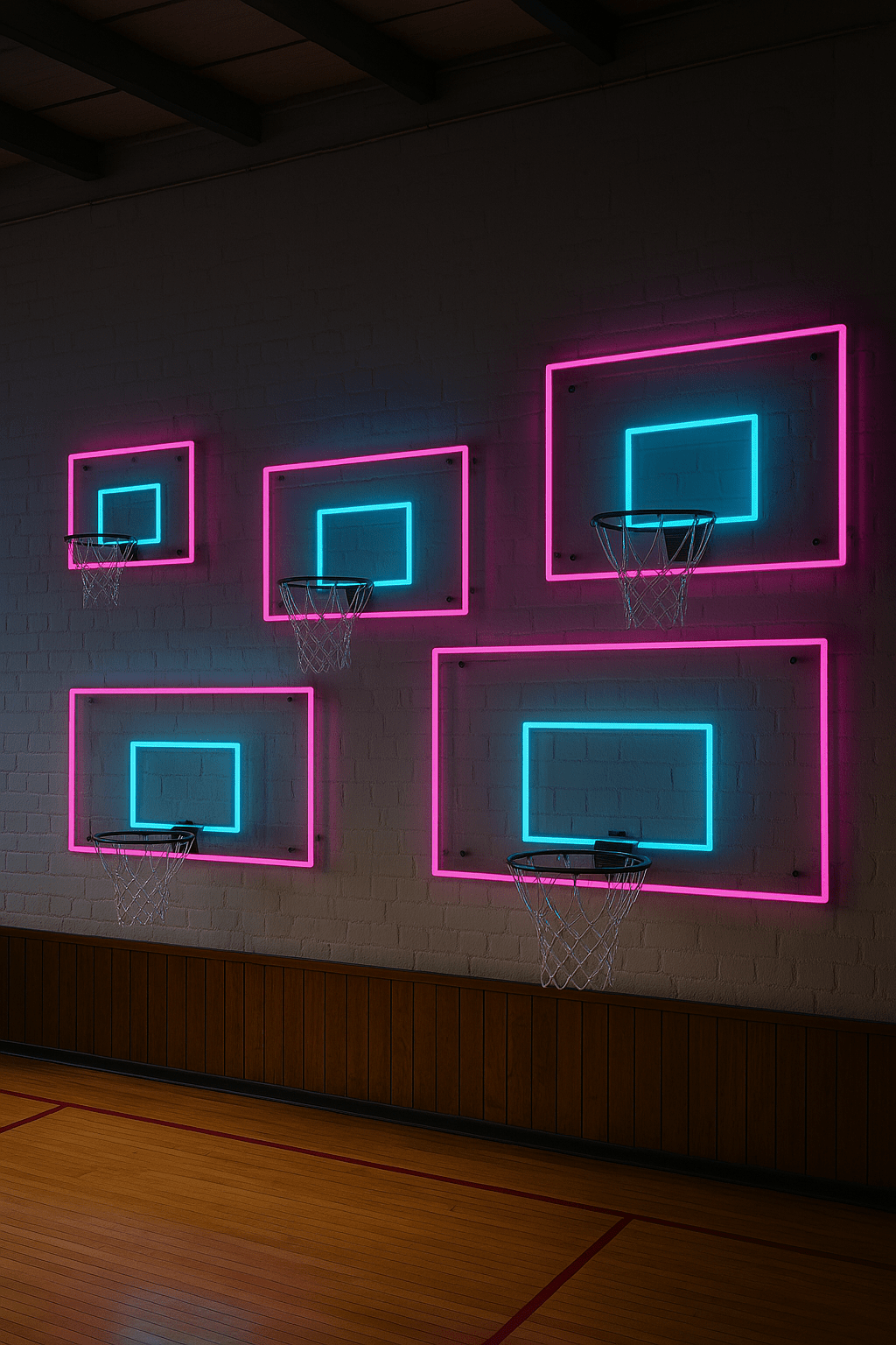 LED Basketball Hoop Neon Art – Real Glowing Backboard Wall Decor | Gift Idea | Man Cave, Studio or Teen Room Light | Custom Colors - CityNeon