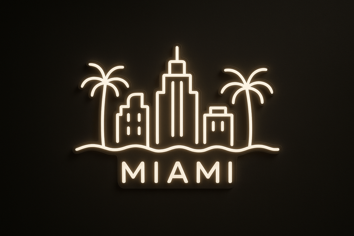 Miami City Skyline Neon Sign - CityNeon