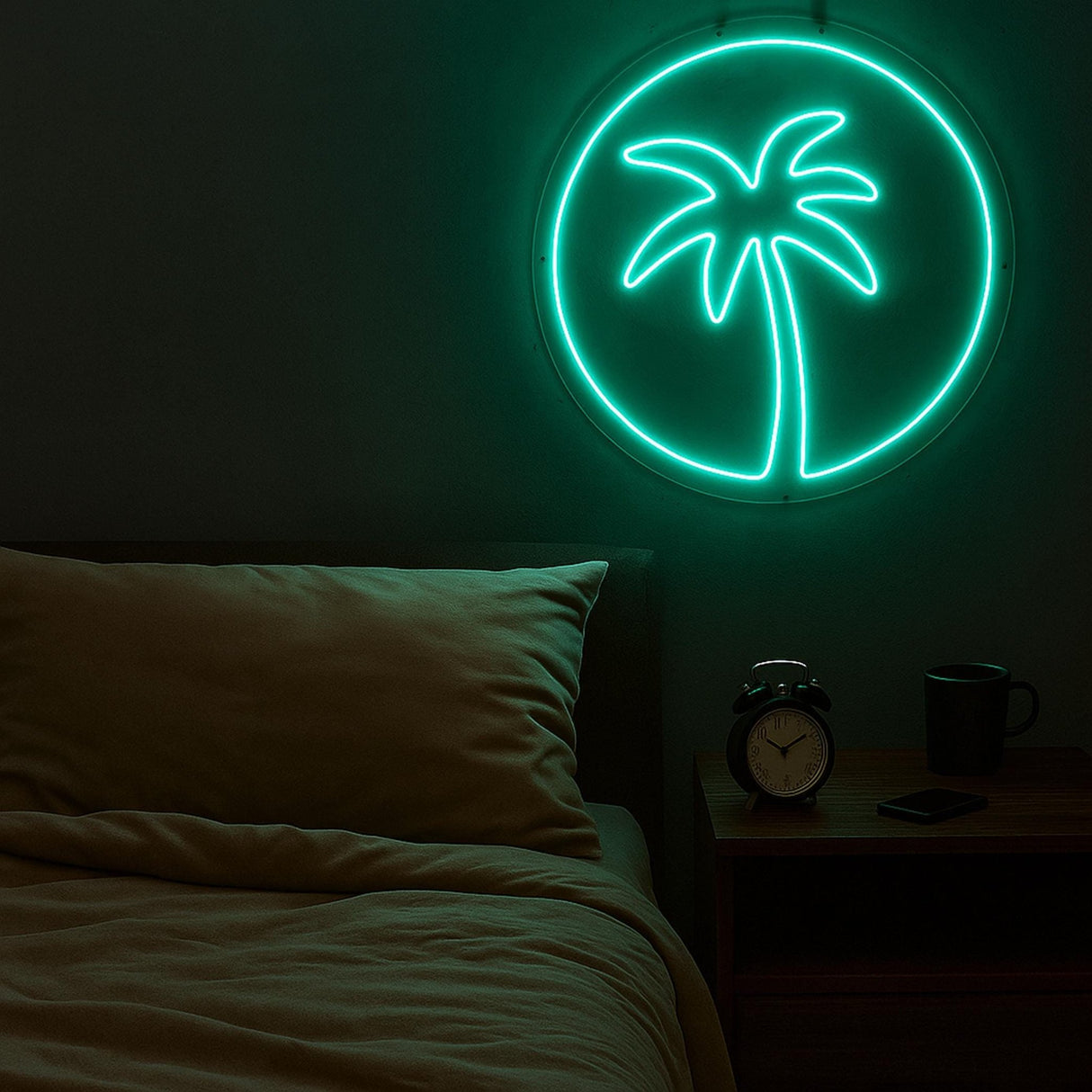 Palm Tree Neon Sign: Tropical LED Wall Decor - Beach Vibes - CityNeon
