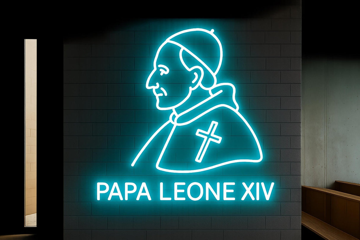 Pope Leo Neon Sign: Catholic Church Decor, Religious Gift - CityNeon
