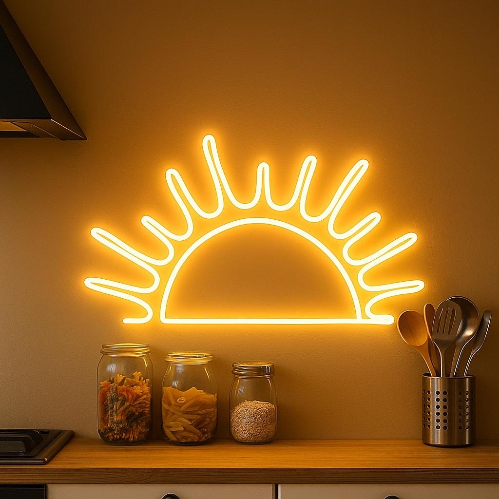 Sun Neon Sign for Wall Decor – Custom LED Light for Kids Room, Nursery, Kitchen, Boho Art Decorations, Wave Ocean Sunset Light - CityNeon