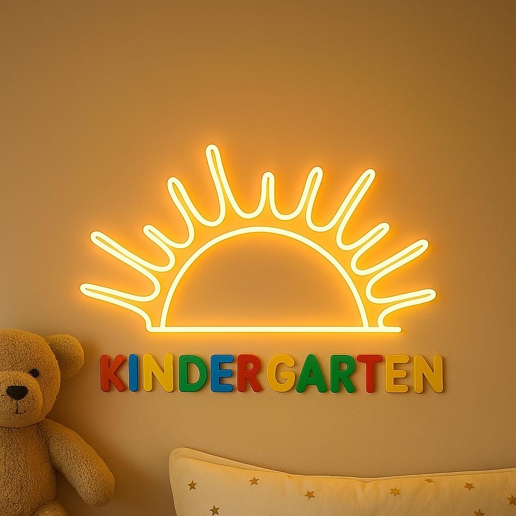 Sun Neon Sign for Wall Decor – Custom LED Light for Kids Room, Nursery, Kitchen, Boho Art Decorations, Wave Ocean Sunset Light - CityNeon