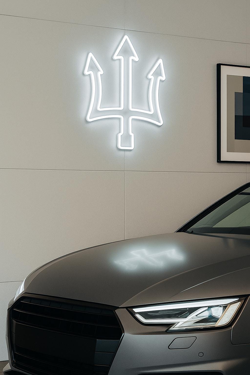 Trident Neon Sign – LED Wall Decor for Office, Garage, or Lounge | Modern Minimalist Poseidon Symbol Light | Custom Neon Gift - CityNeon