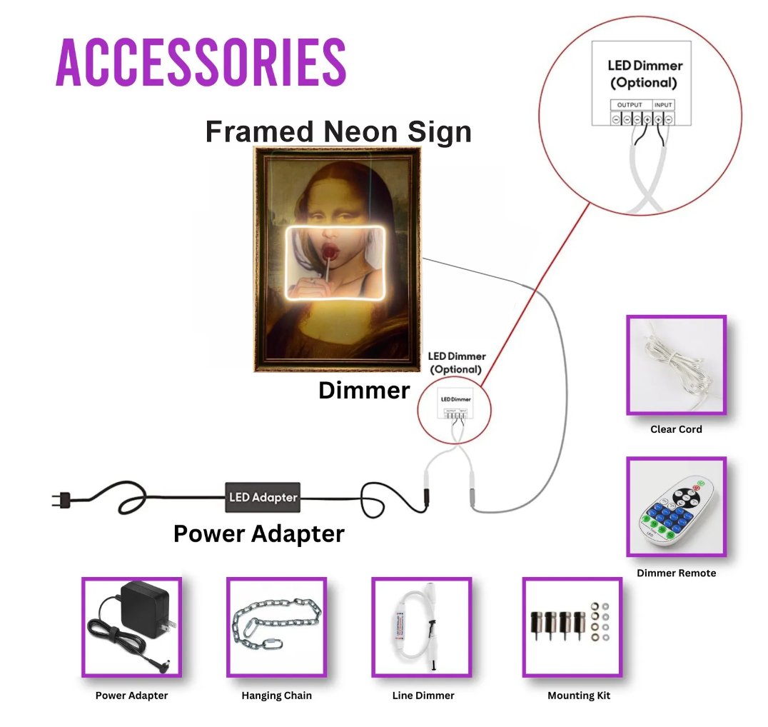 Vintage Framed Neon Sign - Frida Kahlo Art, Mexican Painting - CityNeon