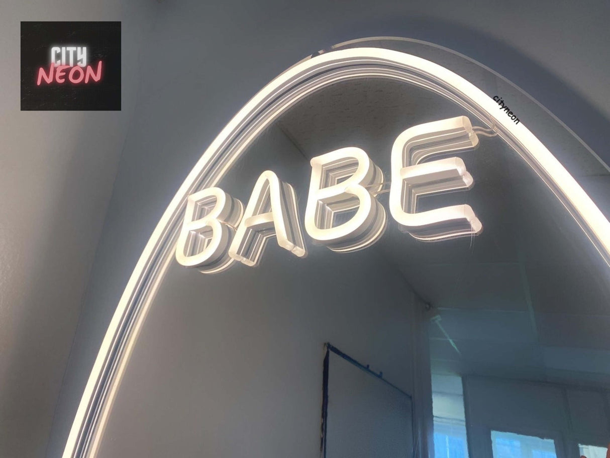 BABE neon mirror - CityNeon