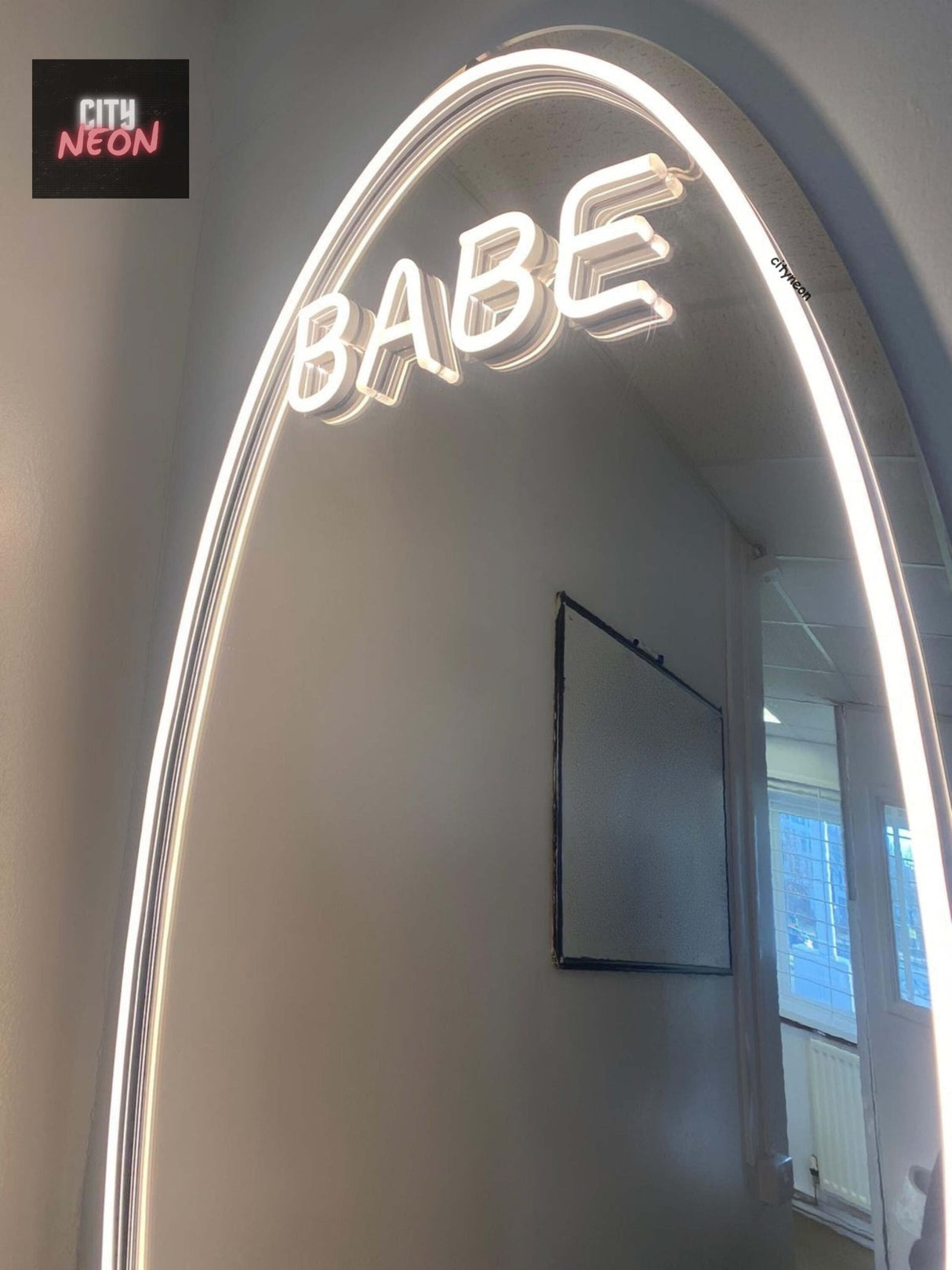 BABE neon mirror - CityNeon