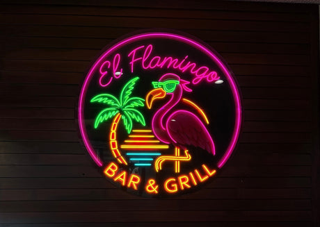 El Flamingo Bar and Grill — New Neon Installations in Joliet Mall, Illinois - CityNeon