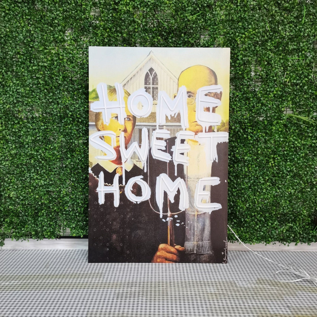 American Gothic Neon Sign: Home Sweet Home Canvas Art - CityNeon