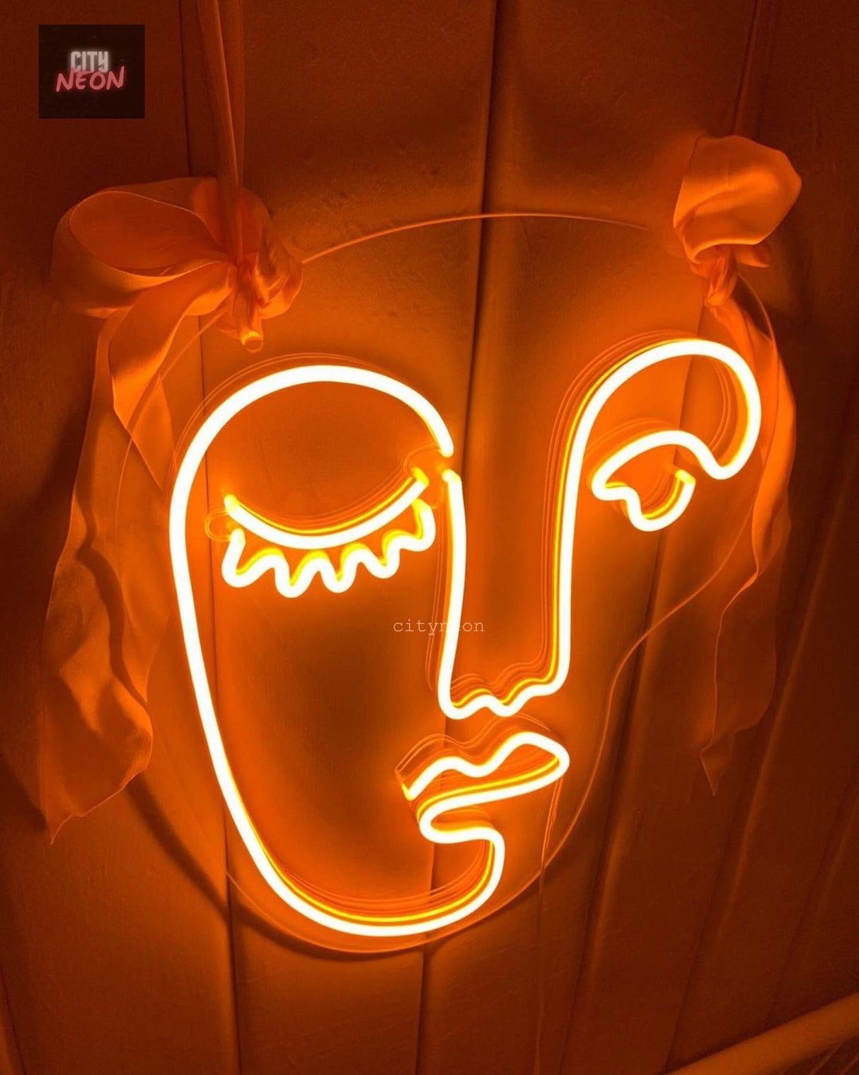 Ancient face neon sign - CityNeon