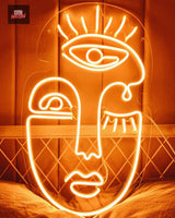 Ancient face neon sign - CityNeon