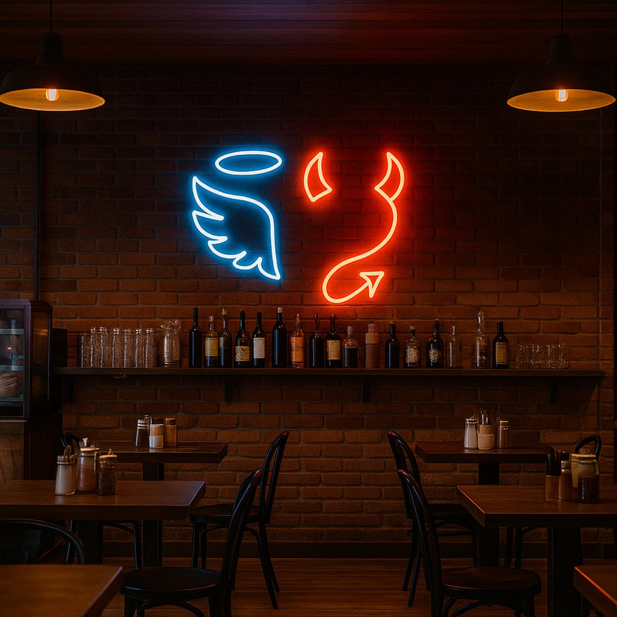 Angel and Devil Neon Sign: Romantic LED Wall Decor - CityNeon