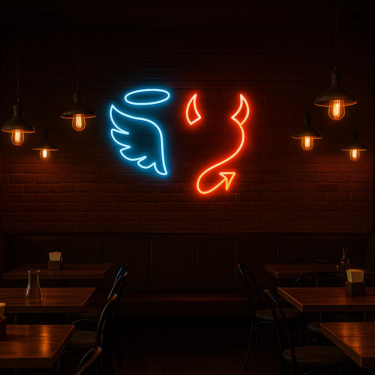 Angel and Devil Neon Sign: Romantic LED Wall Decor - CityNeon