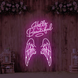 Angel Wings and halo neon sign - CityNeon