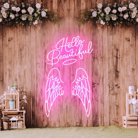 Angel Wings and halo neon sign - CityNeon