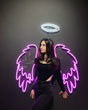 Аngel wings and halo neon sign - business decor - CityNeon