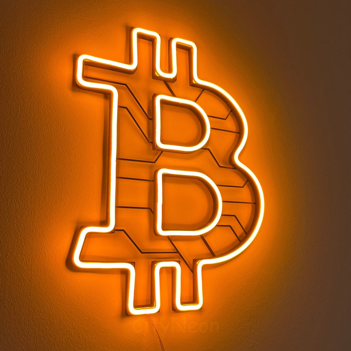 Bitcoin Wall Art neon sign - Handcrafted LED Neon Lamp for Crypto Enthusiasts and Traders - Custom Crypto Wall Art for Bedroom, Office, Home - CityNeon