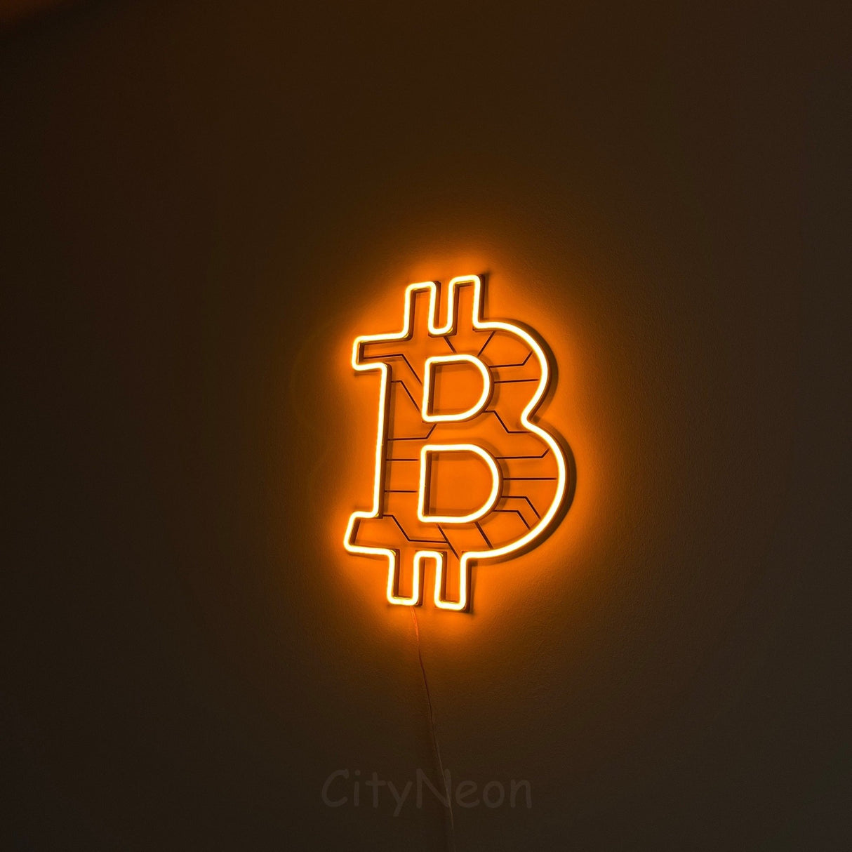 Bitcoin Wall Art neon sign - Handcrafted LED Neon Lamp for Crypto Enthusiasts and Traders - Custom Crypto Wall Art for Bedroom, Office, Home - CityNeon