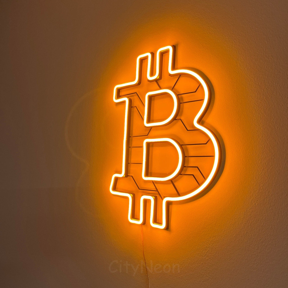 Bitcoin Wall Art neon sign - Handcrafted LED Neon Lamp for Crypto Enthusiasts and Traders - Custom Crypto Wall Art for Bedroom, Office, Home - CityNeon