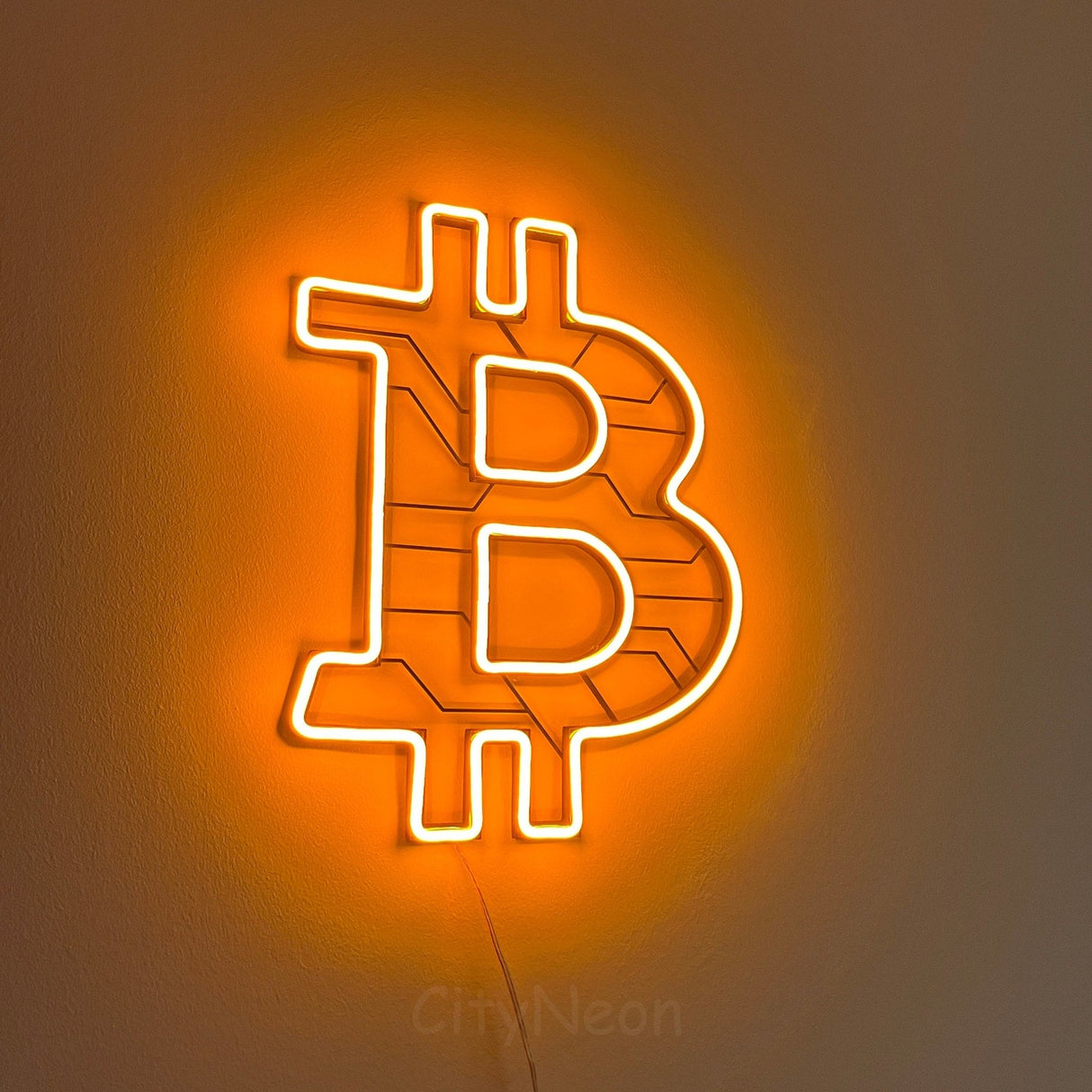 Bitcoin Wall Art neon sign - Handcrafted LED Neon Lamp for Crypto Enthusiasts and Traders - Custom Crypto Wall Art for Bedroom, Office, Home - CityNeon