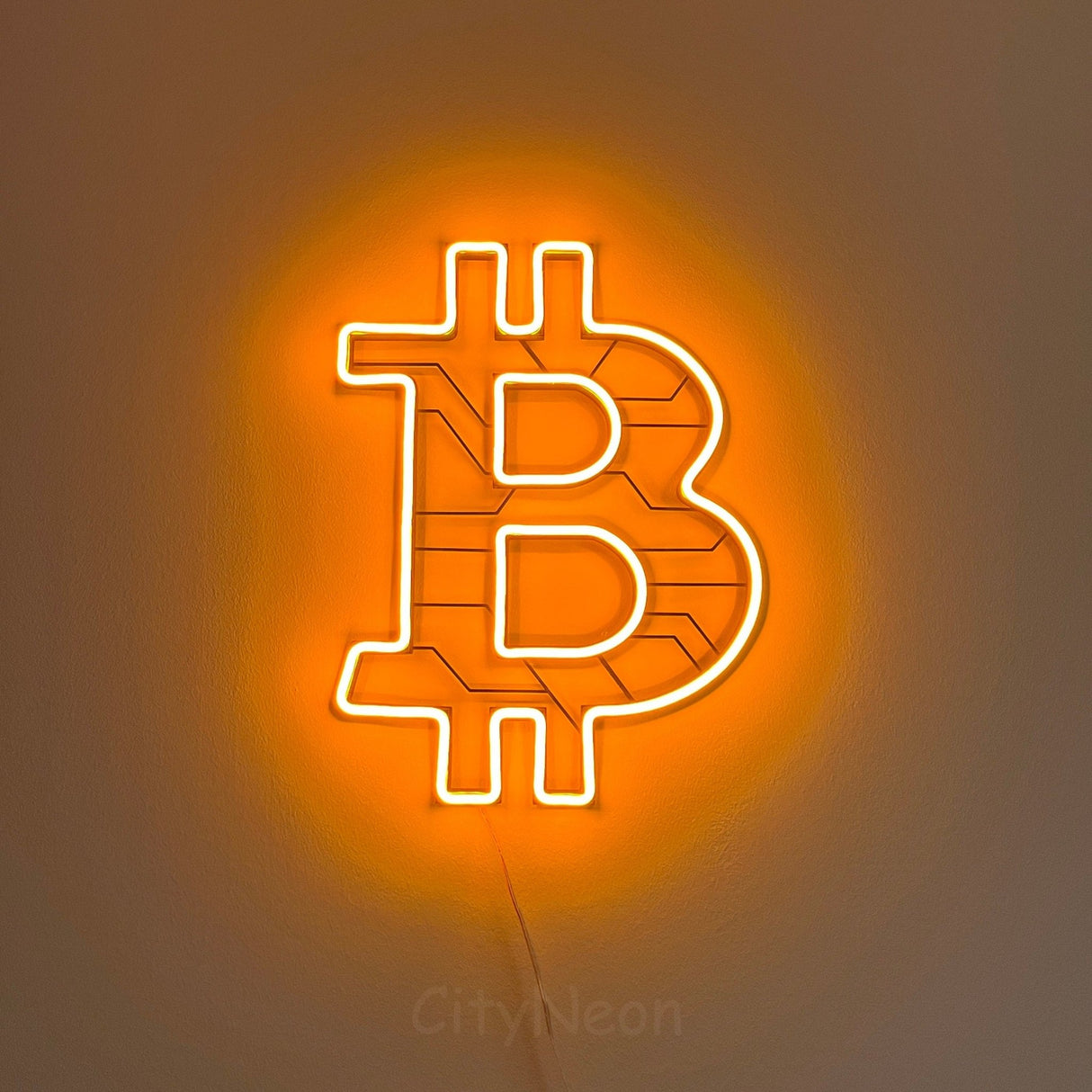 Bitcoin Wall Art neon sign - Handcrafted LED Neon Lamp for Crypto Enthusiasts and Traders - Custom Crypto Wall Art for Bedroom, Office, Home - CityNeon