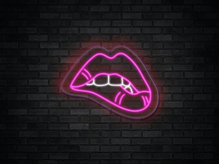 Biting Lip Neon Sign | Sexy Neon Light | Bedroom Neon Sign - CityNeon