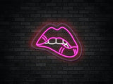 Biting Lip Neon Sign | Sexy Neon Light | Bedroom Neon Sign - CityNeon