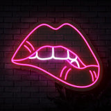 Biting Lip Neon Sign | Sexy Neon Light | Bedroom Neon Sign - CityNeon