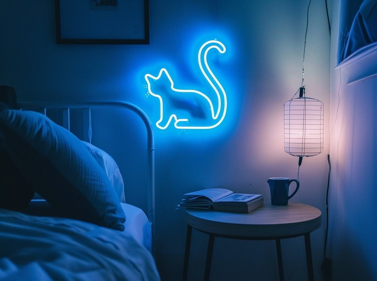 Cat Neon Light Sign: Unique Bedroom Decor - Pet Lover Gift | Nursery Wall Decor - Kids Room Ornament, Bedside Custom Lamp Gift, Cool Light - CityNeon