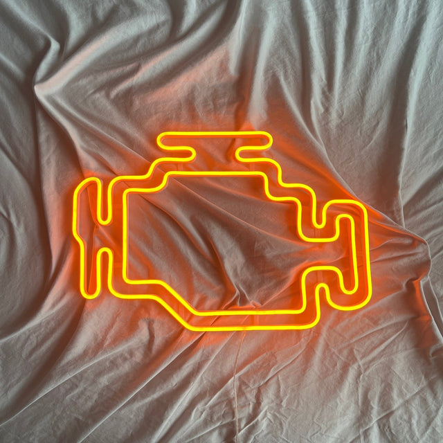 Check Engine Neon Sign - Garage Wall Sign, Gift for Dad, Man Cave Neon Lamp - CityNeon