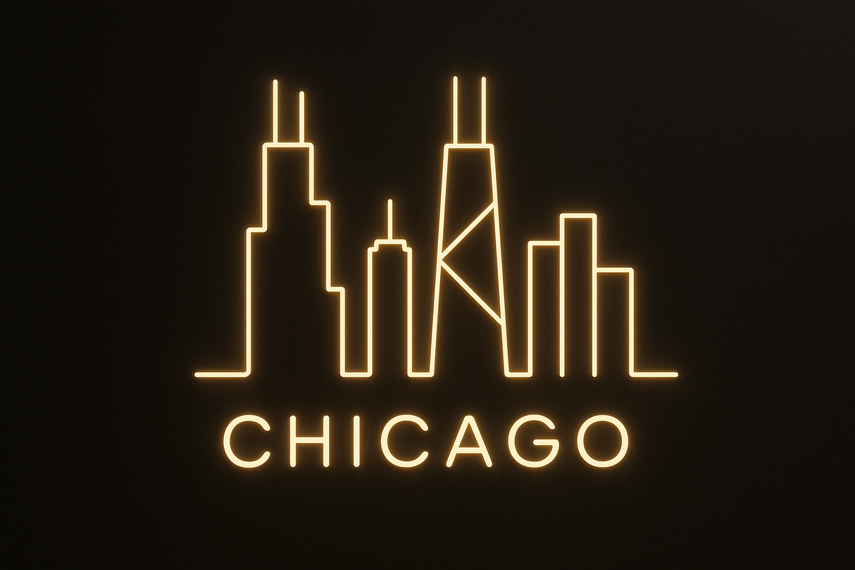 Chicago City Skyline Neon Sign - CityNeon