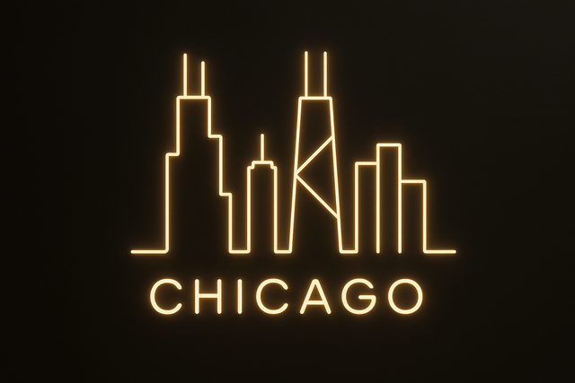 Chicago City Skyline Neon Sign - CityNeon