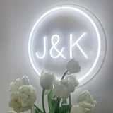 Circle Initials Neon Sign - Wedding neon sign, Wedding Sign, Custom Neon Signs, LED Neon Sign, LED Neon - CityNeon